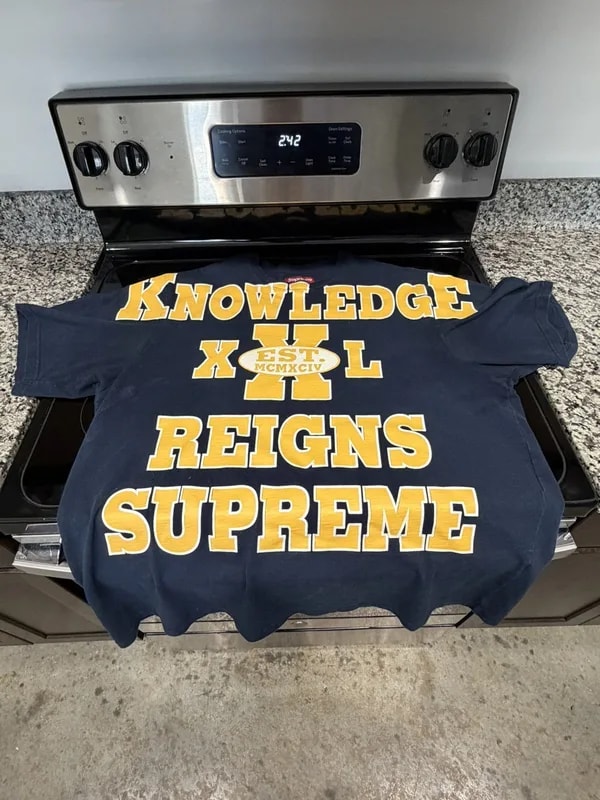 Supreme — Supreme Knowledge Reigns Graphic Tee — streetwear — resale