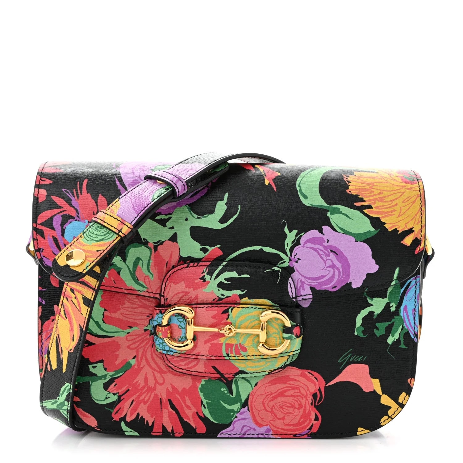 Gucci — X KEN Scott New Shangai Jenny Floral Print Horsebit 1955 — Handbag — resale
