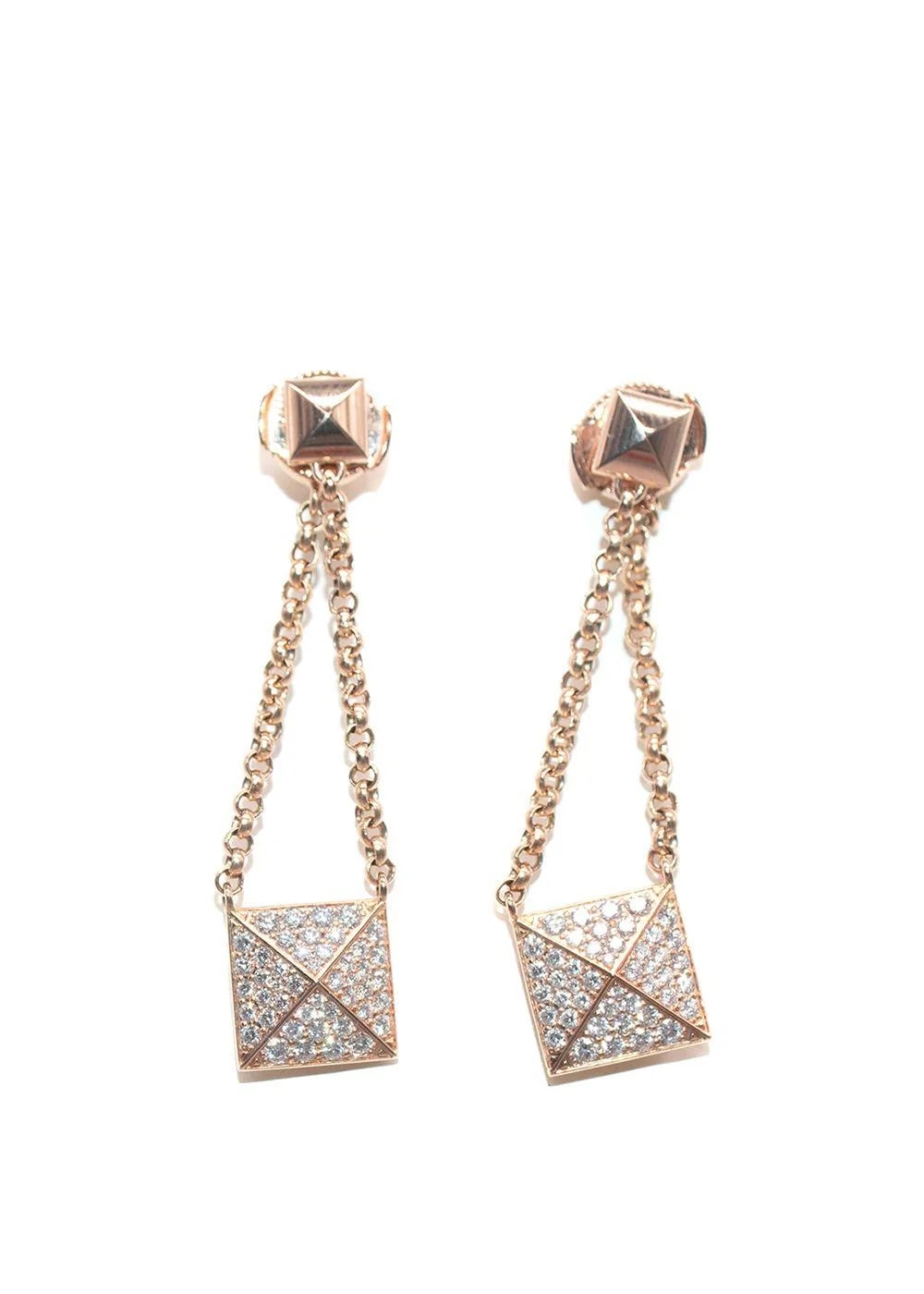 Hermès — Hermes Rose Gold Clou d'H Dangle With Diamonds — Jewelry — resale