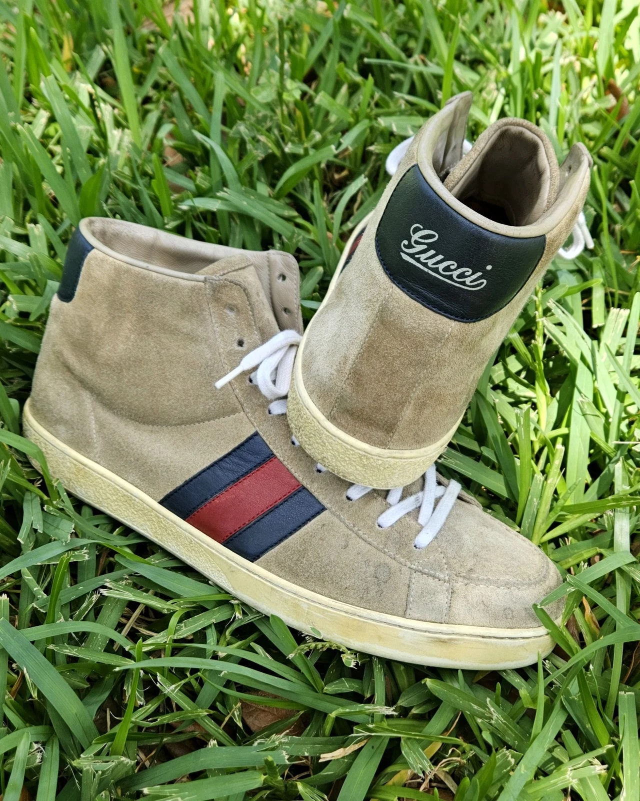 Gucci — Gucci High Top Striped — Sneaker — resale
