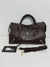 Balenciaga — Balenciaga Med Motorcycle Dark Choc Crossbody Duty Pa — Handbag — resale