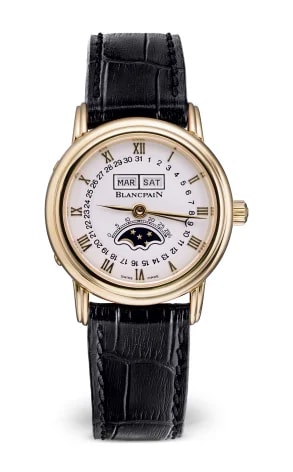 Worldofluxuryus — Blancpain Villeret Calendar Moonphase 18K Yellow Gold Lady's — Watch — resale