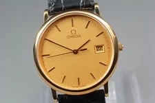 Omega — Omega de Ville Cal.1430 Gold Date Round Quartz From Japan — Watch — resale