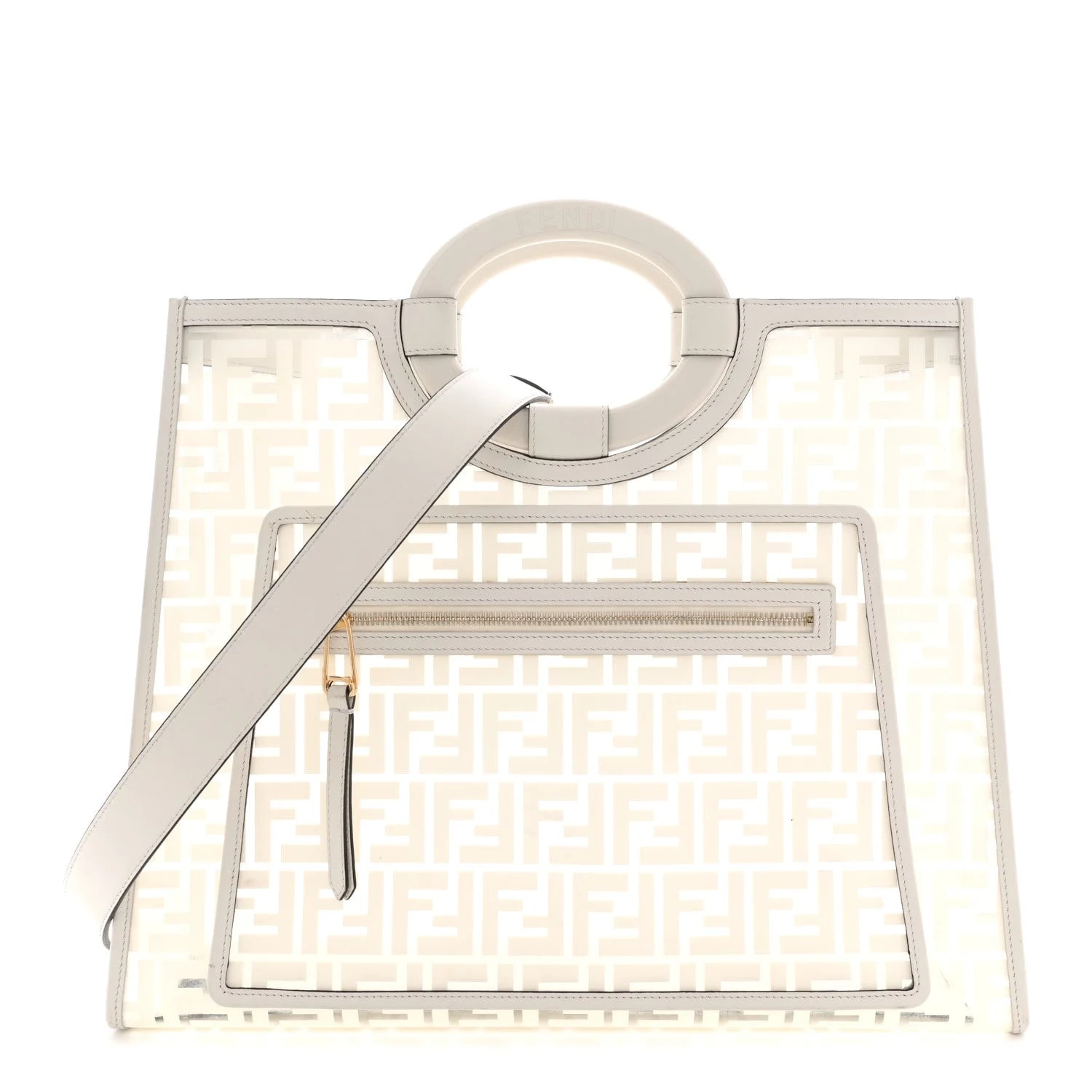 Fendi — TPU Vitello Century Plexiglass Medium Runaway Shopper — Handbag — resale