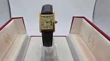 Must de Cartier — Must de Cartier Tank 18ct Gold on Sterling Silver Lady's in Cartier Box. — Watch — resale