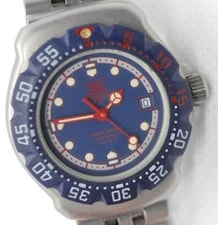 TAG Heuer Formula 1 370.508 Blue Dial Red Date Quartz Mid Swiss — Watch — resale