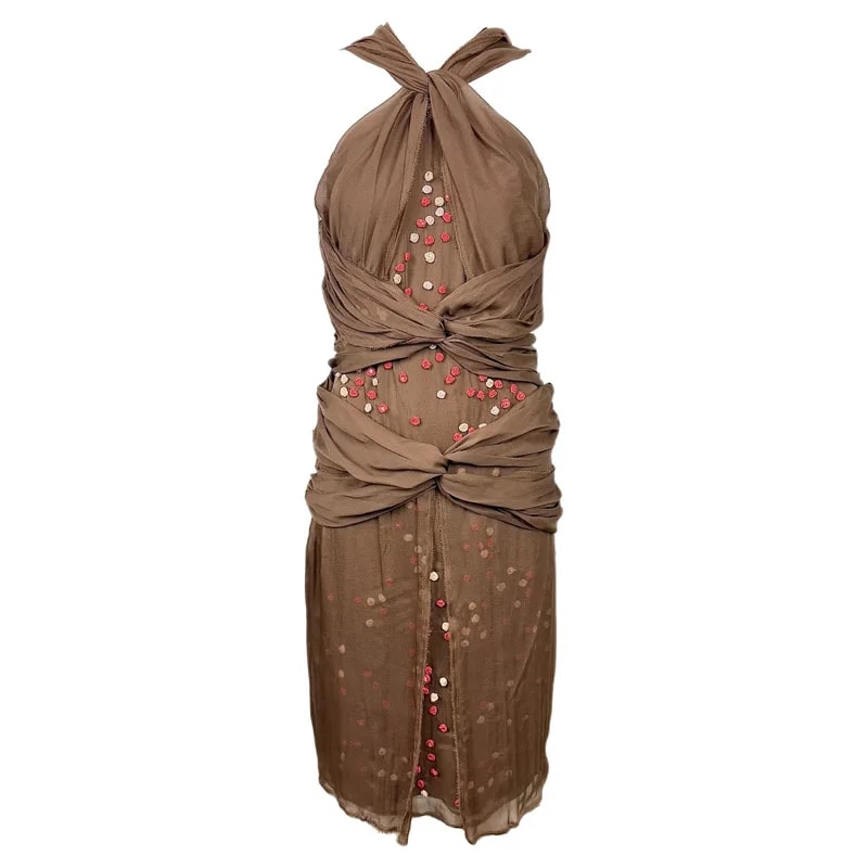 Fendi — Fendi Floral Rosette Halter Dress — Clothing — resale