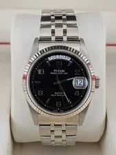 Tudor — Tudor Prince Date+Day Ref. 76214 – Black Arabic Dial – 18k White Gold — Watch — resale