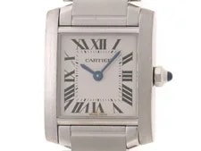Cartier — Cartier Tank Française SM W51008Q3 Stainless Steel Silver Quart — Watch — resale