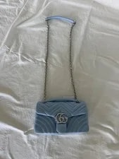 Gucci — Gucci Matelasse Small GG Marmont Porcelain — Handbag — resale