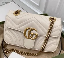 Gucci — Gucci Marmont Chain Crossbody White Gold Classic — Handbag — resale