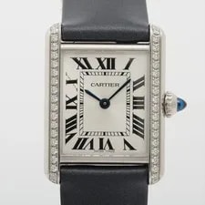 Cartier — Cartier Must Tank WSTA0042 SS & Leather QZ Silver-Face — Watch — resale