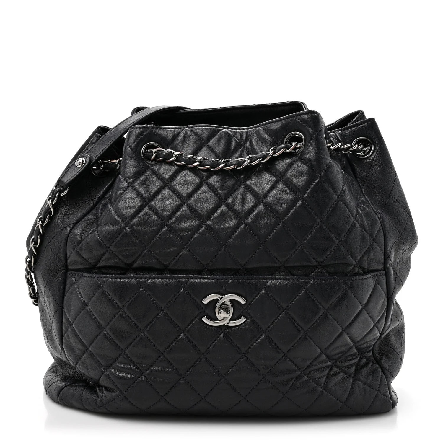 Chanel — Large Drawstring Dark — Handbag — resale