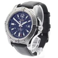 Breitling — Breitling Colt A17388 44mm SS Black Dial Automatic Date Leather Strap #C468 — Watch — resale