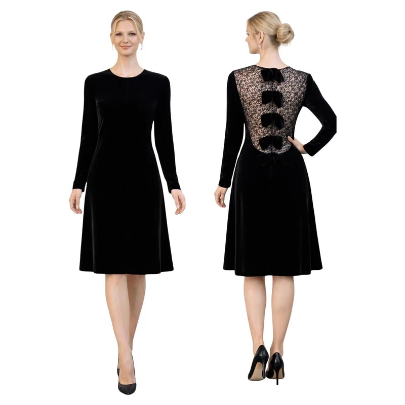 Yves Saint Laurent — 90s Yves Saint Laurent Lace Bow Cocktail Dress — Clothing — resale