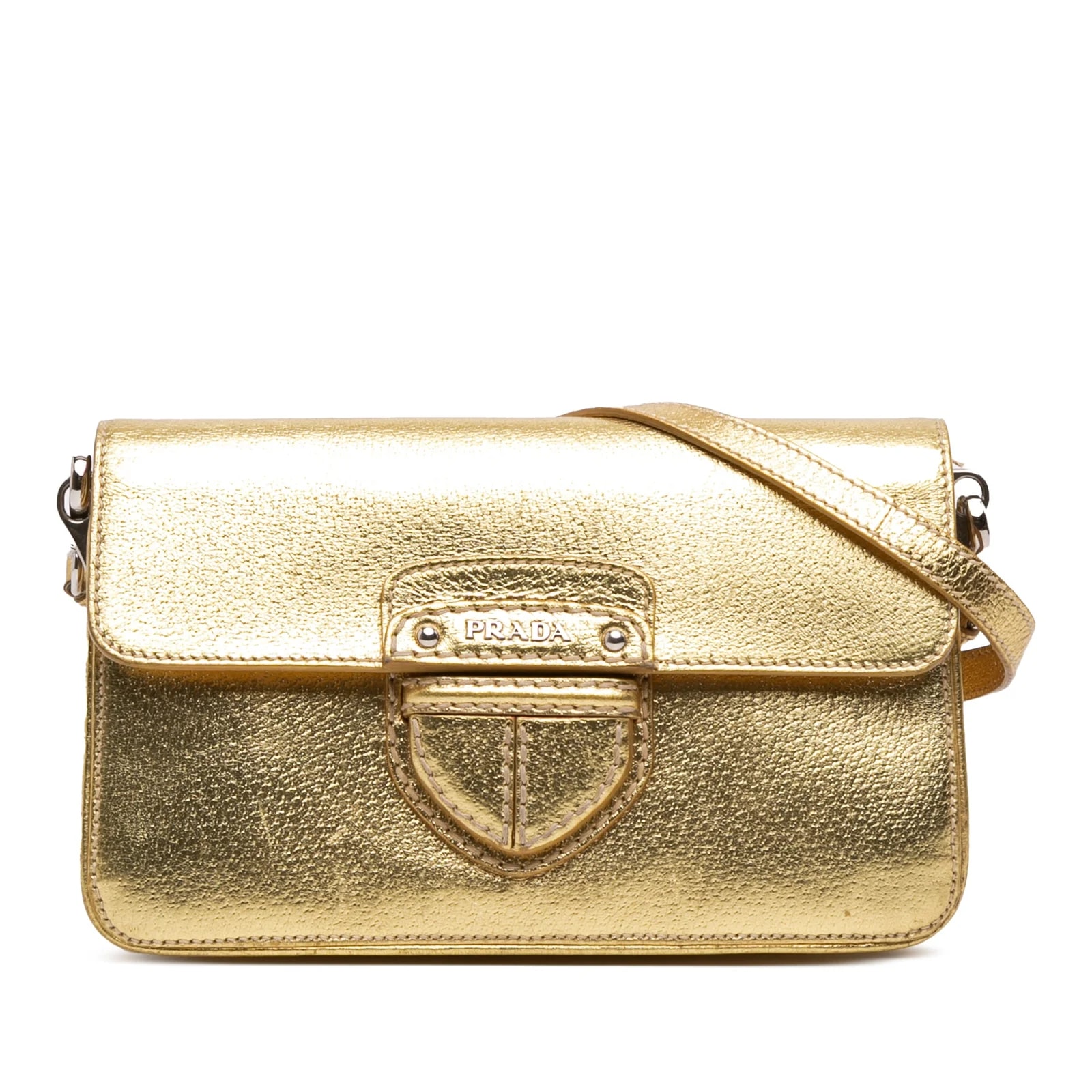 Prada — Metallic Cinghiale Crossbody — Handbag — resale