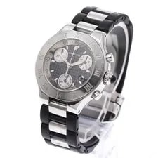 Cartier — Cartier Chronoscaff W10198U2 31mm SS Rubber Black Dial Quartz Chronograph #C504 — Watch — resale