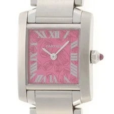 Cartier — Cartier W51030Q3 Tank Française SM 2006 Christmas Raspberry Dial Steel【472】 — Watch — resale