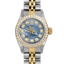 Rolex — Rolex TT Oyster Perpetual Blue MOP Diamond Dial Diamond Bezel Jubilee — Watch — resale