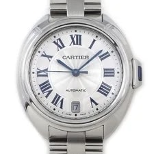 Cartier — Cartier Cle WSCL0006 Silver Guilloche Dial Roman Numerals SS Automatic — Watch — resale