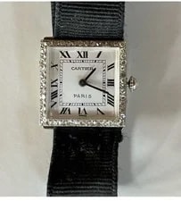 Cartier — 1920s Art Deco Cartier Platinum Diamond Evening — Watch — resale