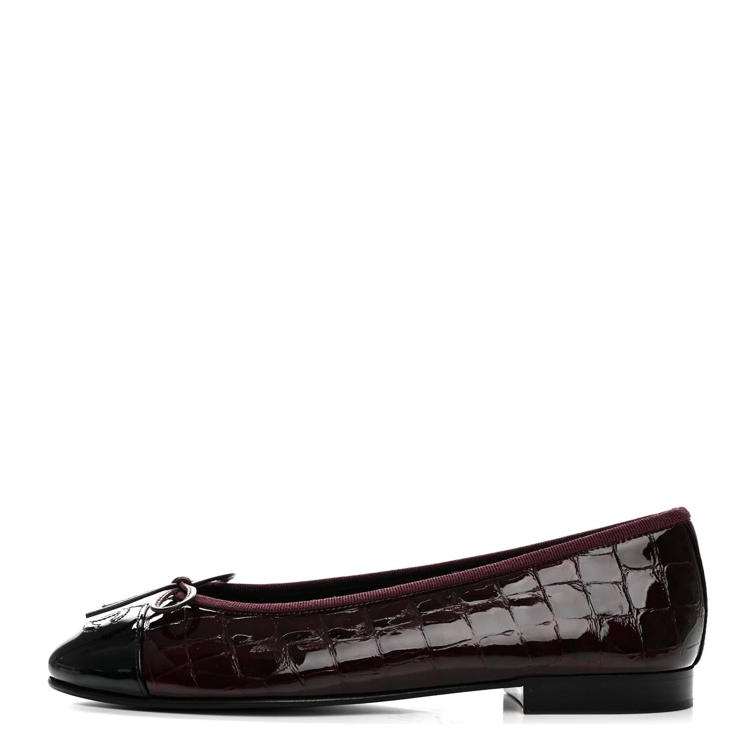 Chanel — Embossed Ballerina 37.5 Dark — Designer Shoe — resale
