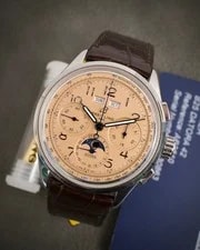Breitling — Breitling Premier B25 Datora AB2510201K1P1 2025 Papers Clean Steel Salmon Moon — Watch — resale