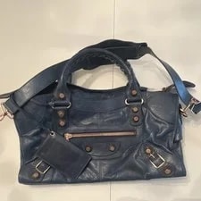 Balenciaga City Satchel Top Handle Zip Detachable Strap Rose Gold HW
