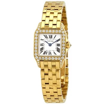 Cartier — Santos Demoiselle 18kt White Gold Diamond Large WF9004Y8 — Watch — resale