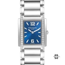 Patek Philippe — Patek Philippe 4910/1200A-001 / 25x30mm / Diamond Bezel / Blue Dial — Watch — resale