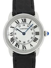 Cartier — Cartier Rondo Solo SM W6700155 29mm Silver Dial Stainless Steel Leather #T295 — Watch — resale