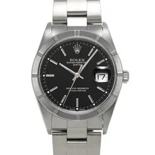 Rolex — Rolex Oyster Perpetual Date 15210 34mm Stainless Steel Black #WW2041 — Watch — resale