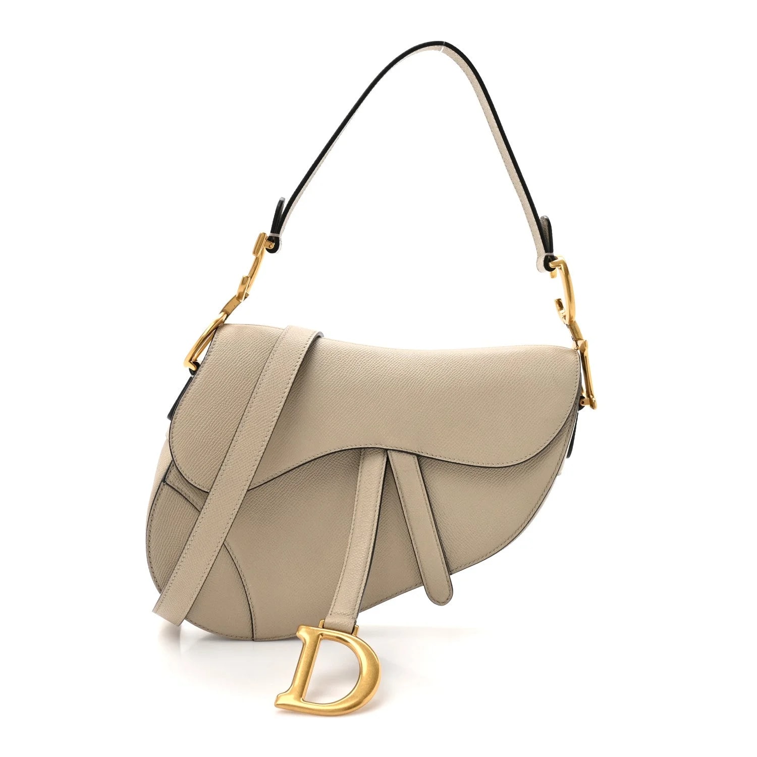 Dior — Grained Saddle With Strap Sable — Handbag — resale