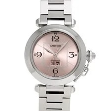 Cartier — Cartier Pasha C W31058M7 ( 2475) 35mm Stainless Steel Pink #WW2976 — Watch — resale