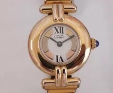 Cartier — Cartier 590002 Vermeil Must Colisee Ivory SV925/Gold Plated QZ — Watch — resale