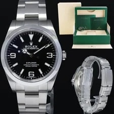 Rolex — 2016 Rolex 214270 Explorer Black Blue Lume 3-6-9 Steel 39mm Box — Watch — resale