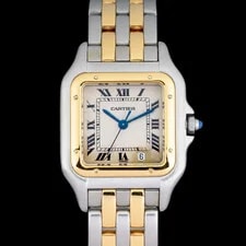 Cartier — Cartier Panthere Two Row Gold Steel Ivory Roman Quartz W25028B6 1100 27mm — Watch — resale