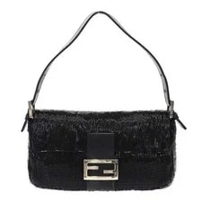 Fendi — Fendi フェンディ Beaded Mamma Baguette ビーズデザインマンマバケット ショルダーバッグ ブラック MESC-0 — Handbag — resale