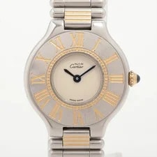 Cartier — Cartier Must 21 SS QZ Ivory-Face 1 Extra Link — Watch — resale