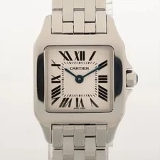 Cartier — Cartier Santos Doo Moiselle SM W25064Z5 SS QZ Ivory-Face Poor Box Opening/clo — Watch — resale