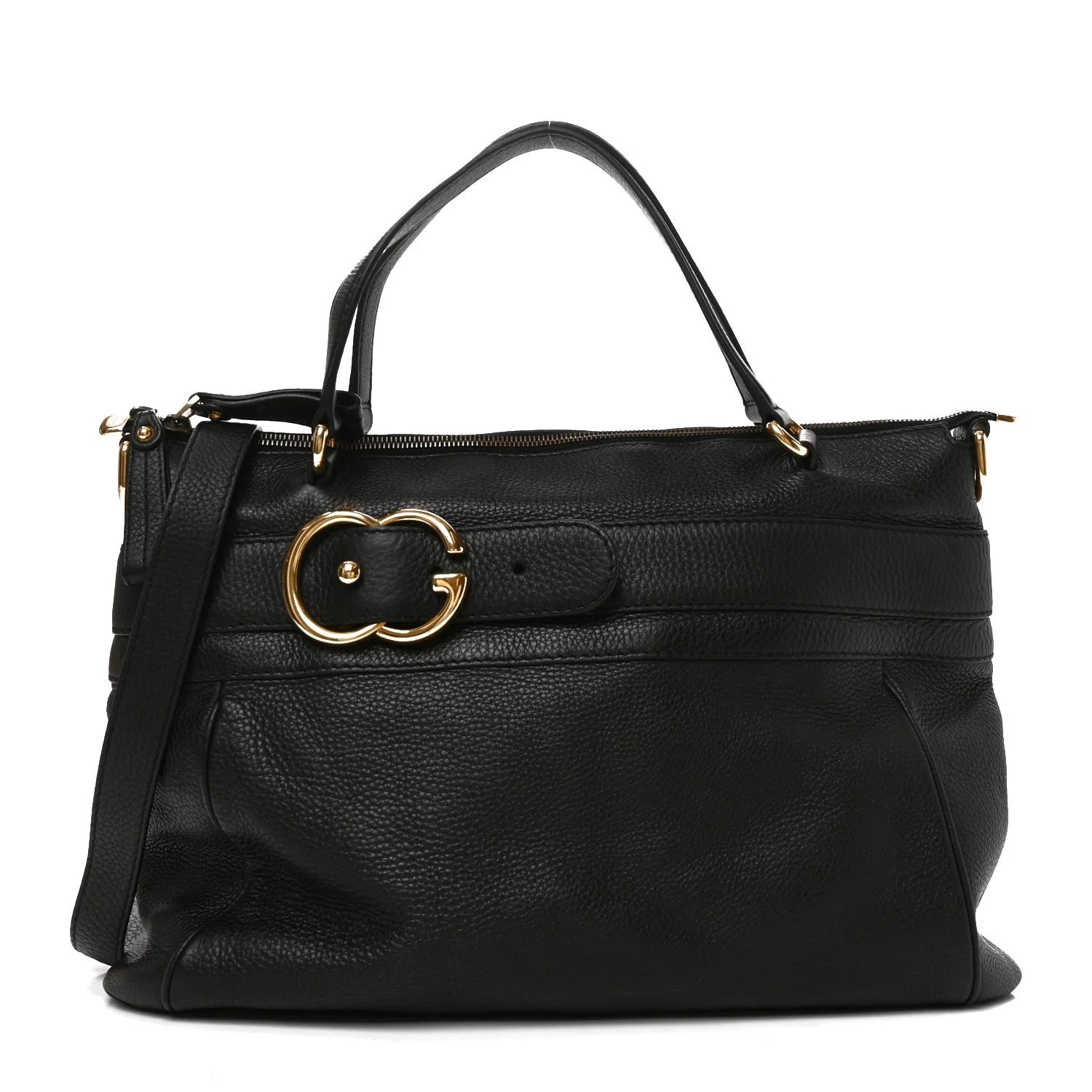 Gucci — Pebbled Ride Medium Top Handle — Handbag — resale
