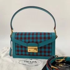 Prada — Prada Gingham Check 3-Way — Handbag — resale