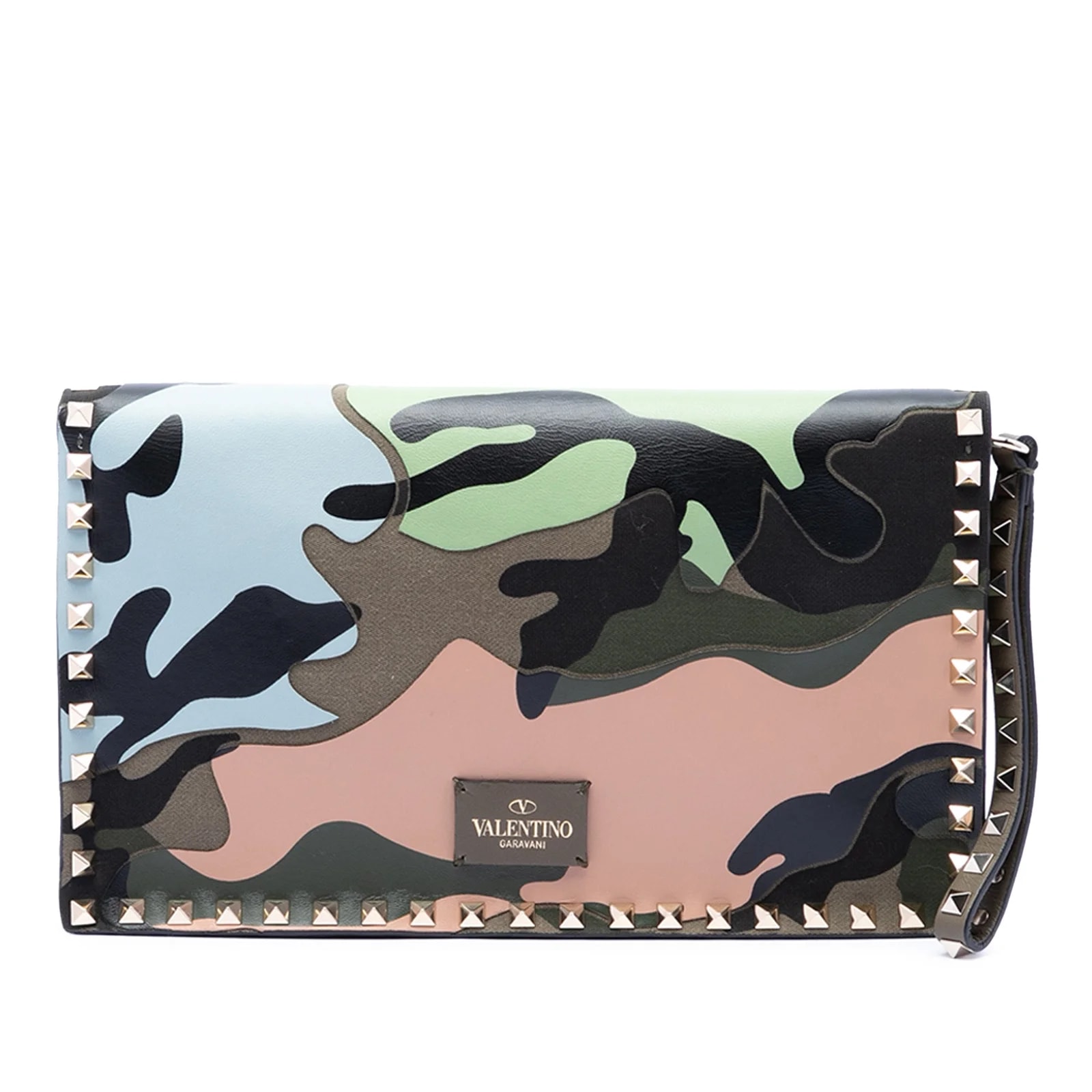 Valentino — and Camouflage Rockstud Wristlet — Handbag — resale