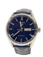 Carrera — TagHeuer Auto Carrera Analog Leather NVY SS 202601WOH Done — Watch — resale
