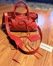 Balenciaga — Balenciaga Small City With Crossbody Logo Strap — Handbag — resale