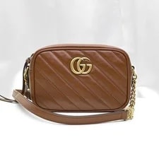 Gucci — Gucci 634936 Matelassé Chevron GG Marmont Mini Chain — Handbag — resale