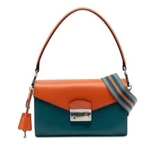 Prada — Prada Lux Sound Lock Satchel Peacock — Handbag — resale