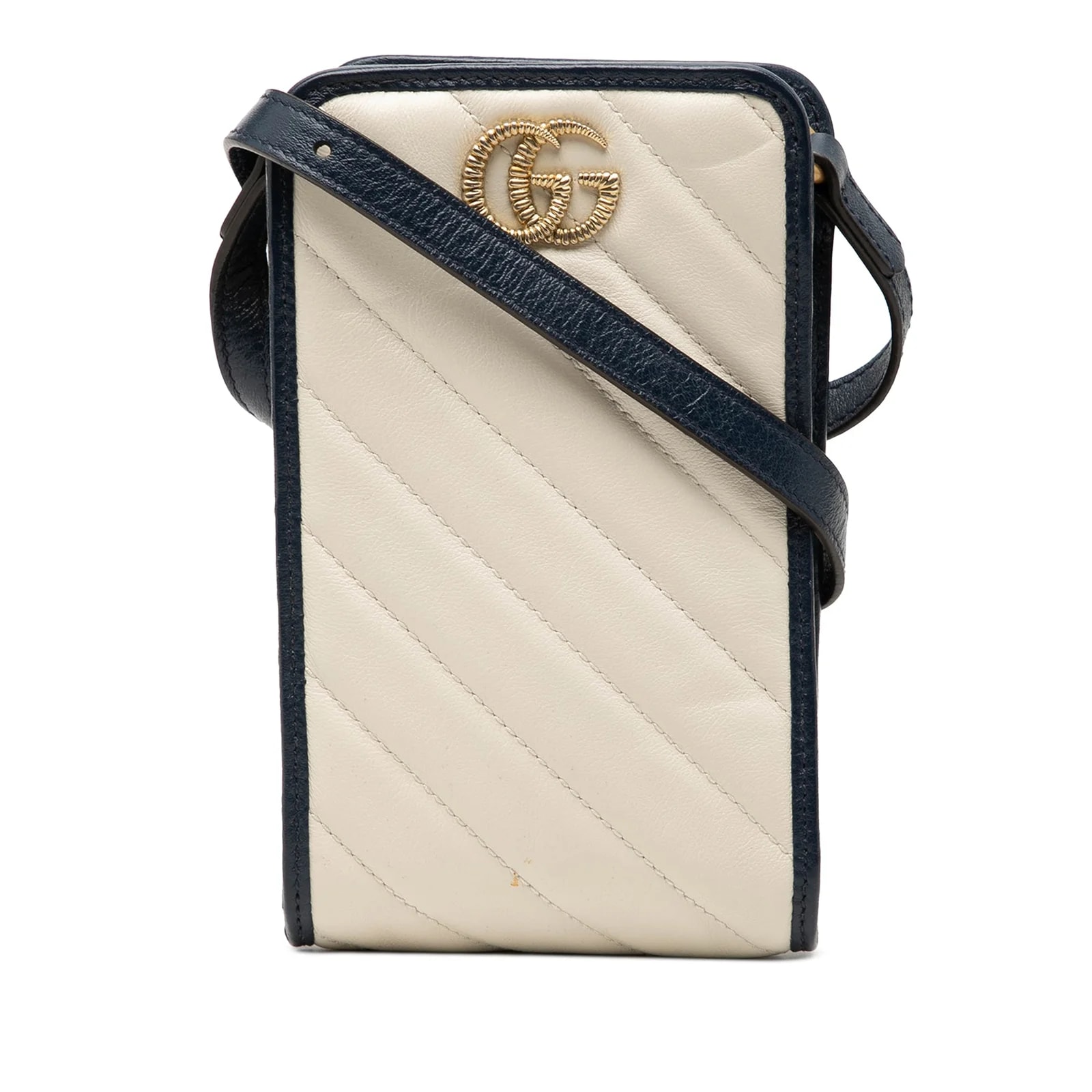 Gucci — GG Marmont Matelasse Diagonal Torchon Phone Holder Crossbody — Handbag — resale