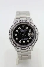 Rolex — Rolex 6694 Datejust Stainless Steel Black Dial Custom (C31020443) — Watch — resale