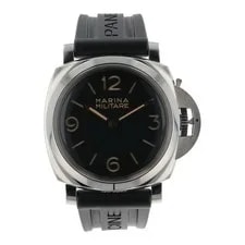 Panerai — Panerai Marina Militare Black Dial Steel 47mm Manual Wind PAM00673 — Watch — resale